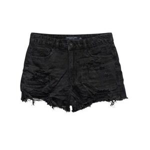 NWT American Eagle Mom‎ Shorts Size 6/28 | High-Rise Stretch Denim Black